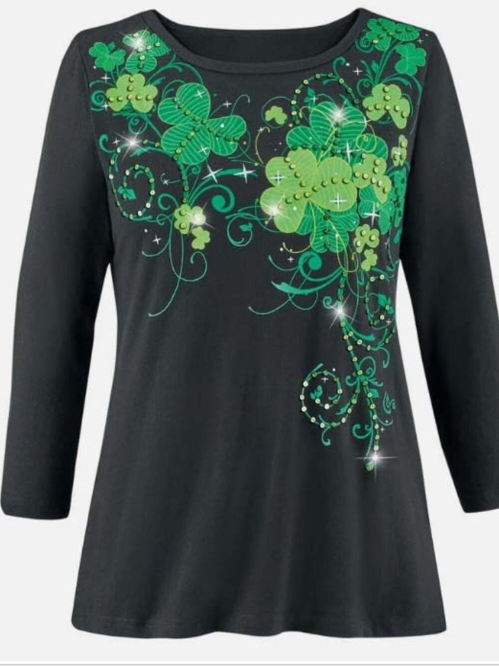 NWT Collections Etc Cascadomg Shamrock Top Sz Medium 60580
